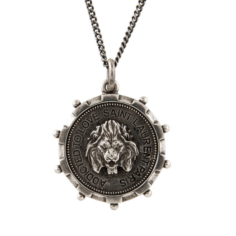 Saint Laurent Lion Medallion Pendant Necklace
